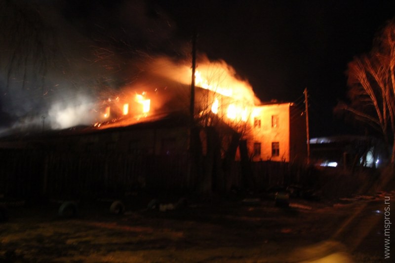 Крупный пожар в центре города